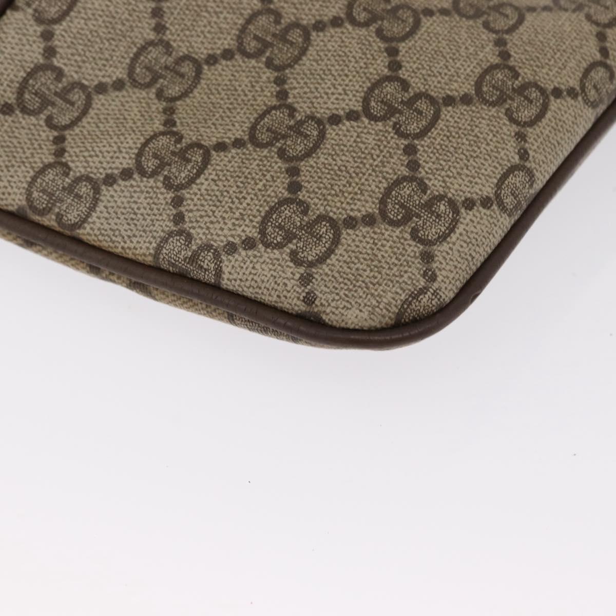 GUCCI GG Supreme Web Sherry Line Bag PVC Beige Gold 904 02 047 Auth 164205