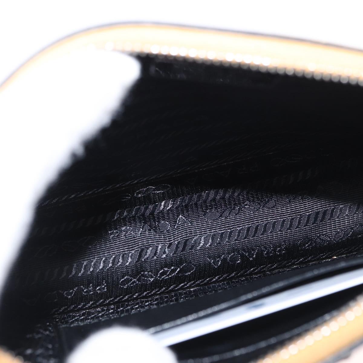 PRADA Chain Shoulder Bag Safiano leather Yellow Silver Auth 164207
