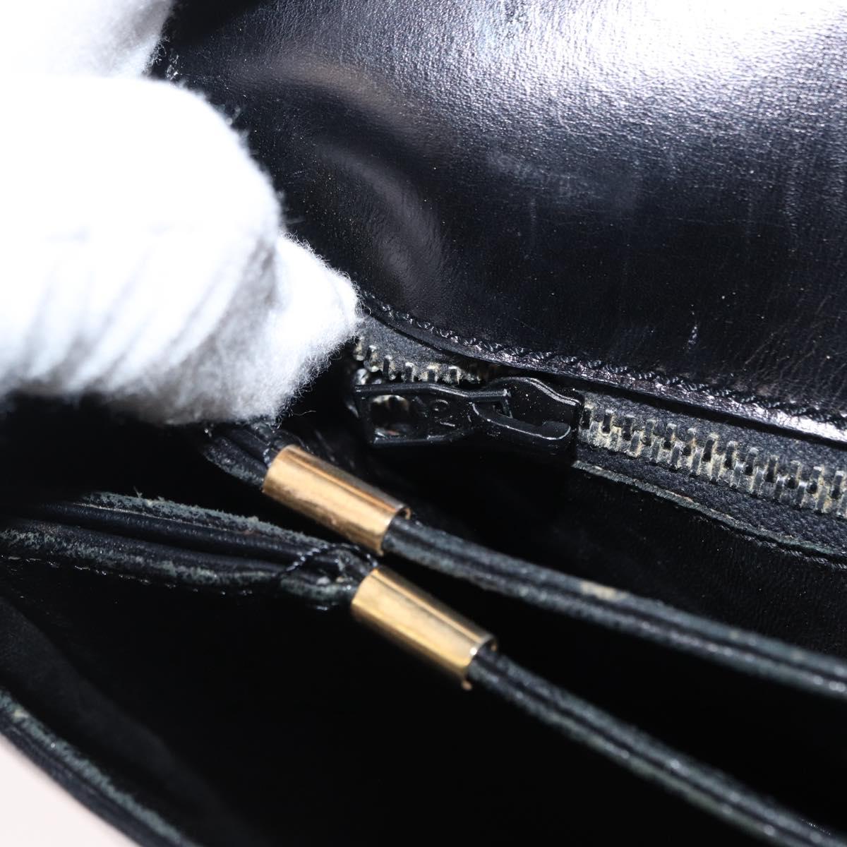 CELINE Shoulder Bag Leather Brown Gold Auth 164208