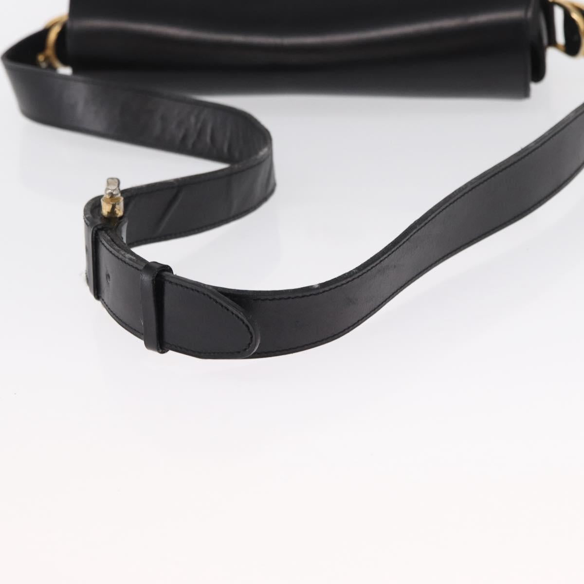 CELINE Shoulder Bag Leather Brown Gold Auth 164208