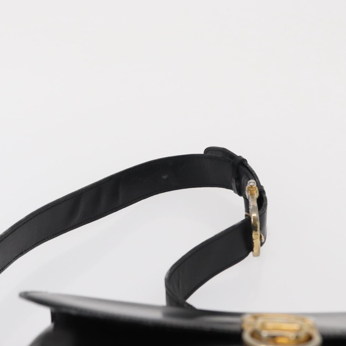 CELINE Shoulder Bag Leather Brown Gold Auth 164208