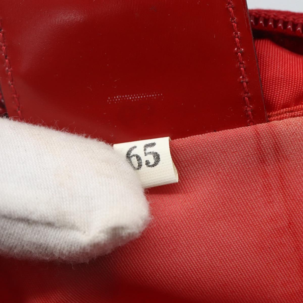 PRADA Shoulder Bag Nylon Red Silver Auth 164209