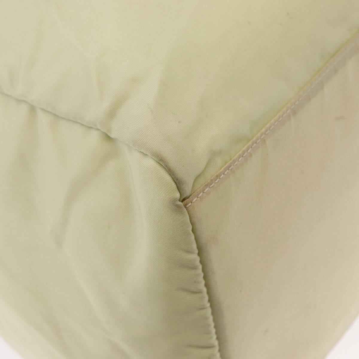 PRADA Hand Bag Nylon Ivory Silver Auth 164232
