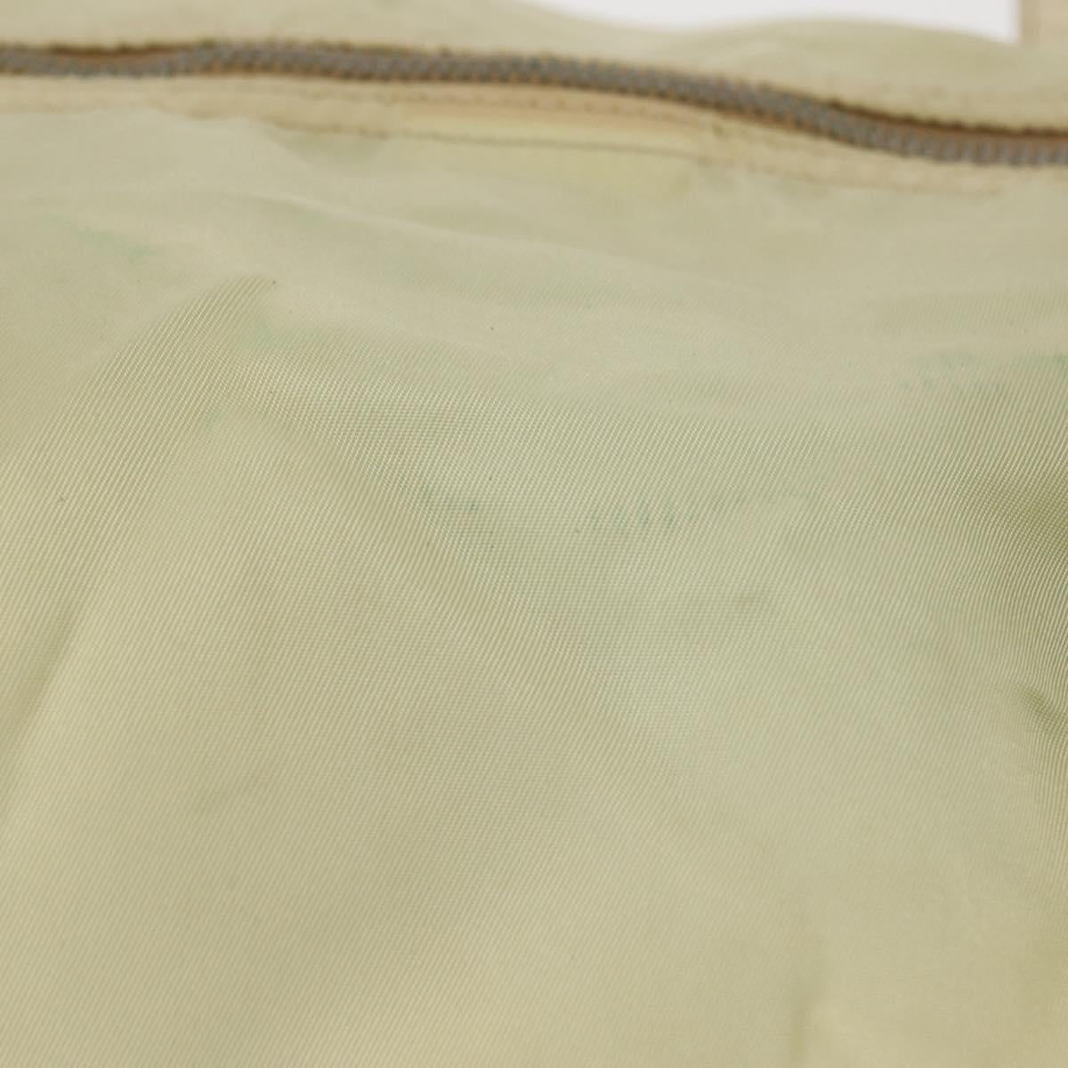 PRADA Hand Bag Nylon Ivory Silver Auth 164232