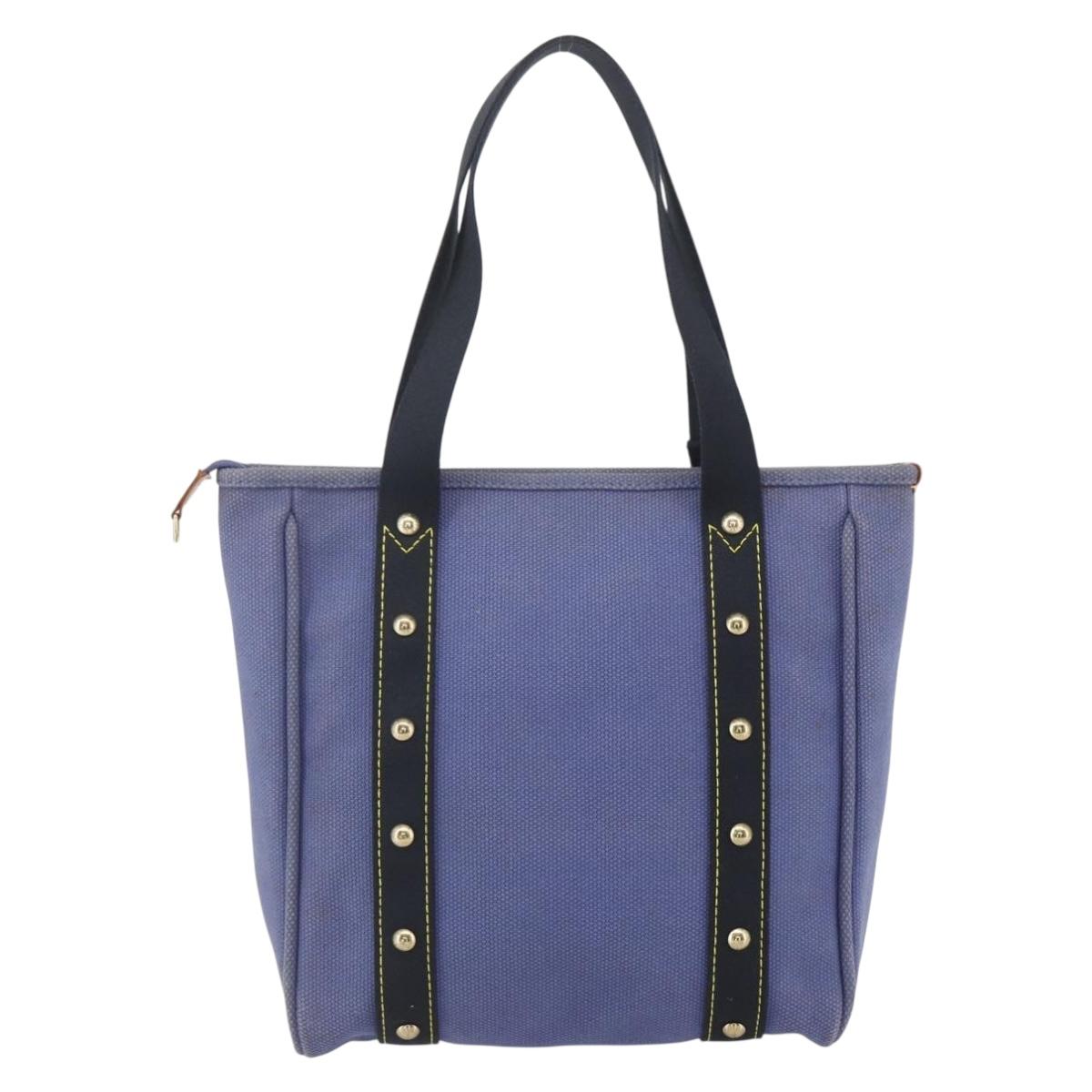 LOUIS VUITTON Antigua Cabas MM Tote Bag Blue M40087 LV Auth 164234