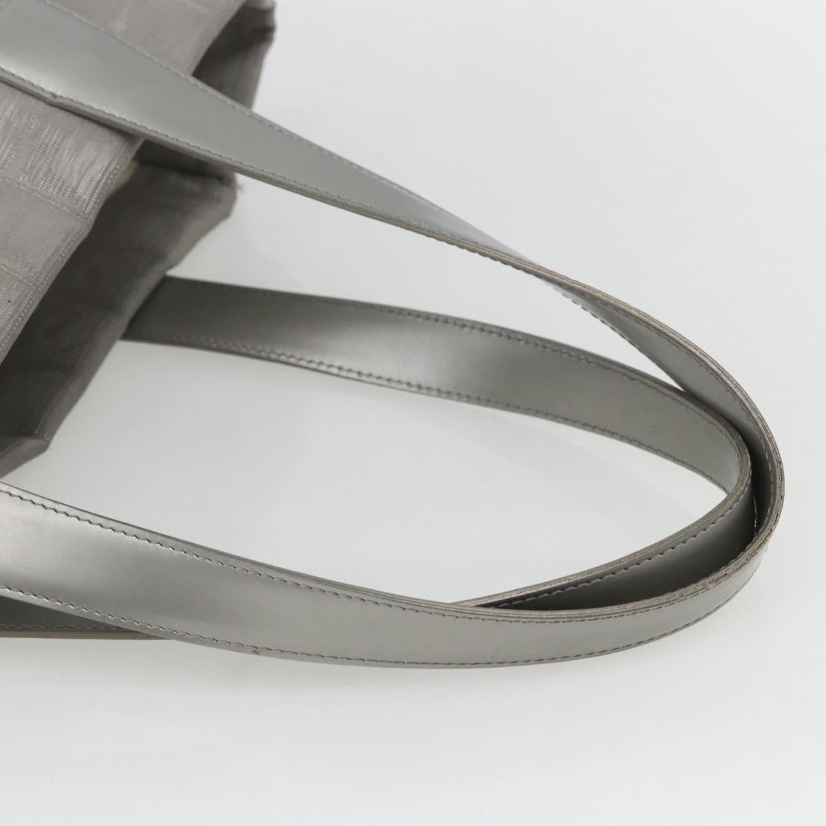 CHANEL New Travel line Tote Bag Silver CC Auth 164236