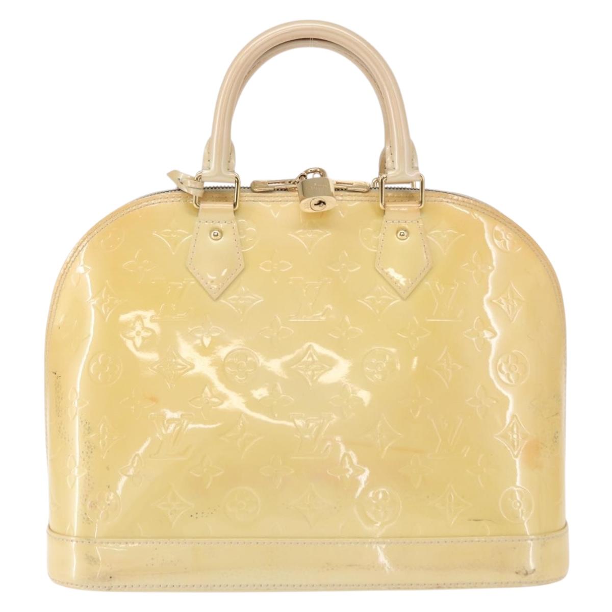 LOUIS VUITTON Monogram Vernis Alma PM Hand Bag Broncorail M91445 LV Auth 164255
