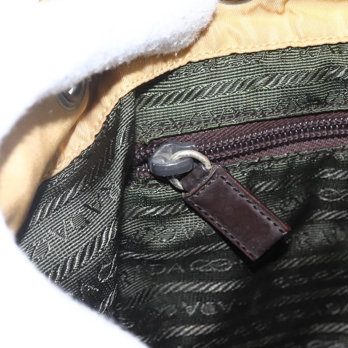 PRADA Backpack Nylon Beige Silver Auth 164263