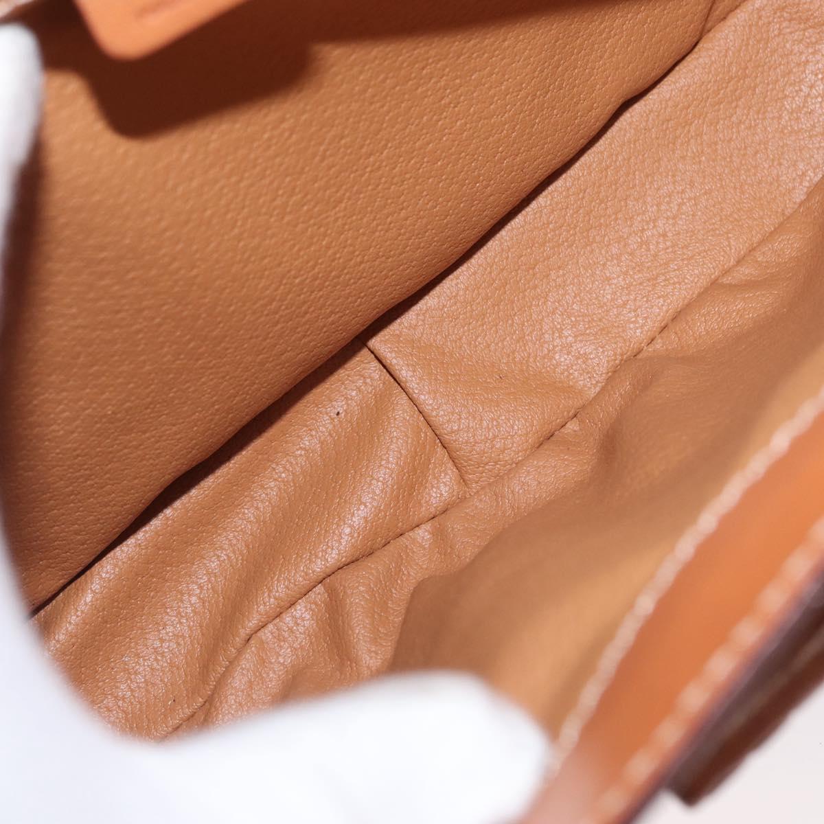 CELINE Macadam Canvas Hand Bag PVC Leather Brown Gold Auth 164277
