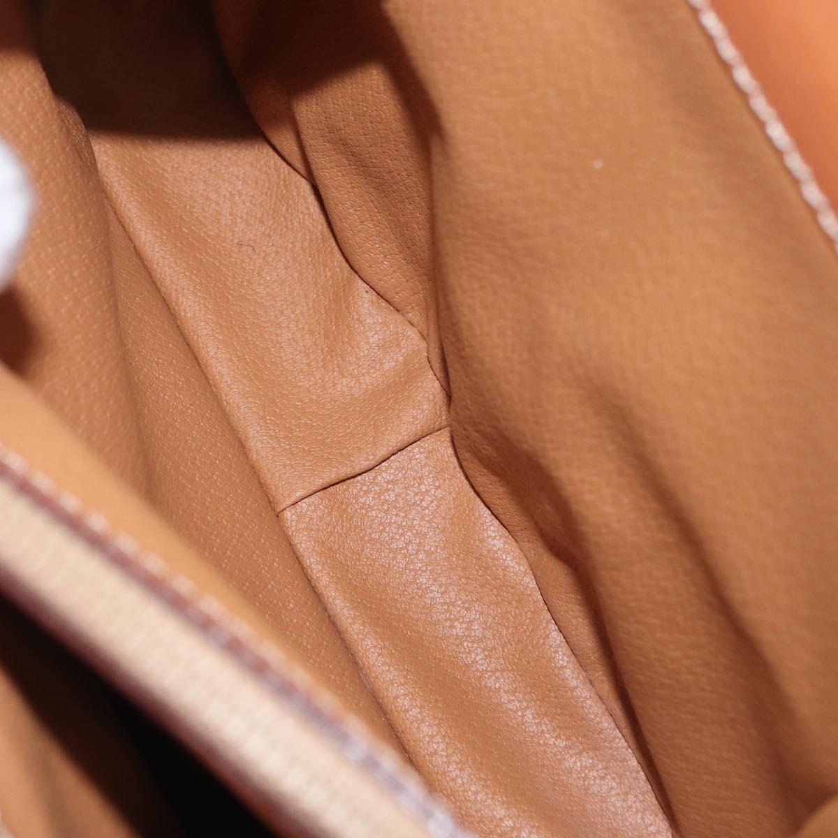 CELINE Macadam Canvas Hand Bag PVC Leather Brown Gold Auth 164277