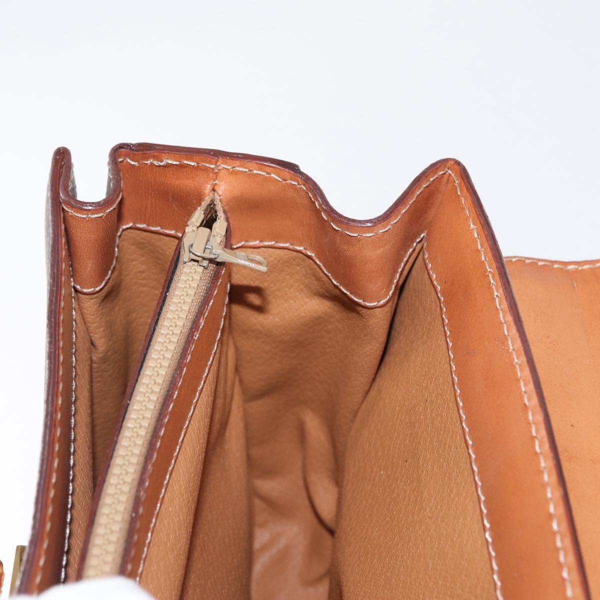 CELINE Macadam Canvas Hand Bag PVC Leather Brown Gold Auth 164277