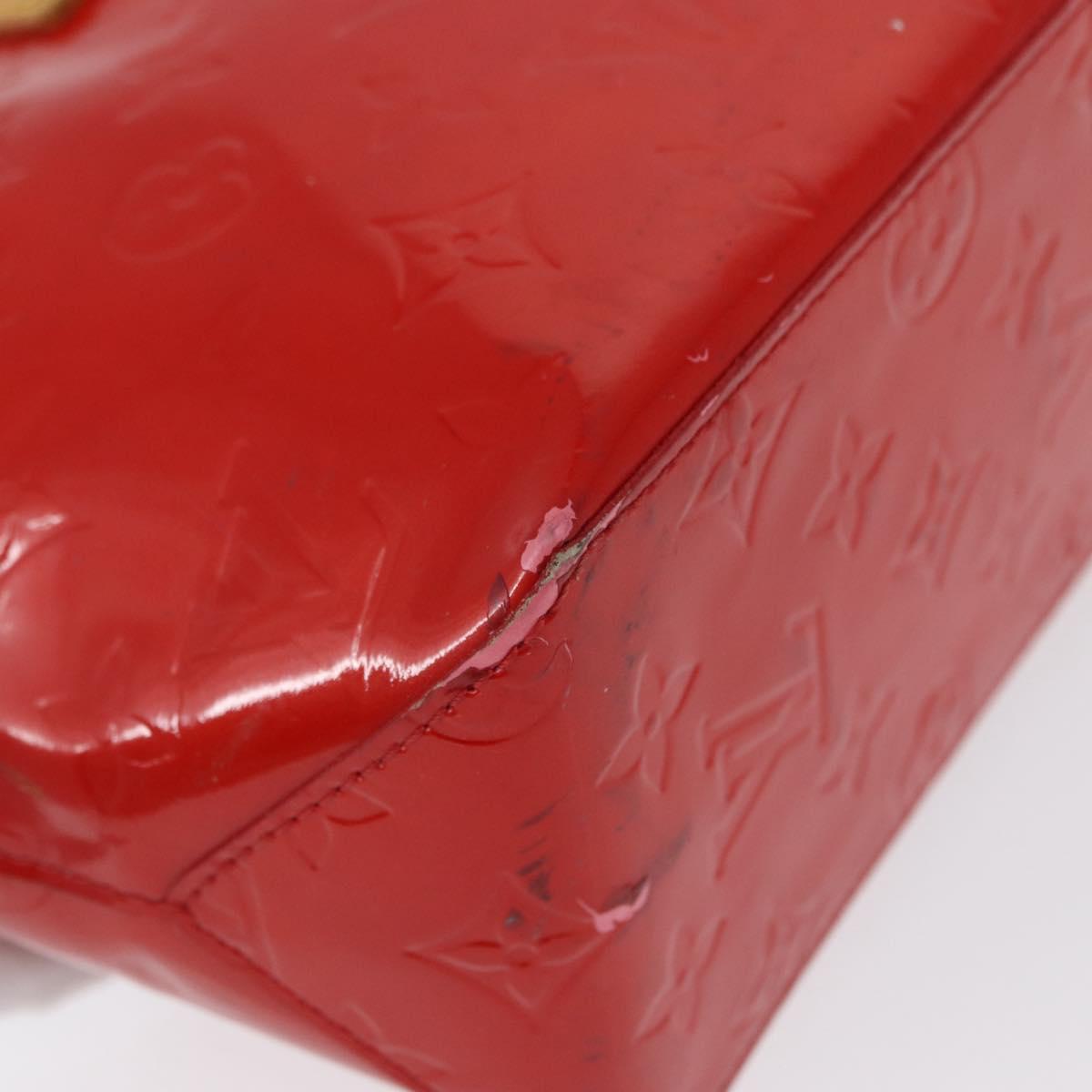 LOUIS VUITTON Monogram Vernis Reade PM Hand Bag Red Rouge M91088 LV Auth 164278