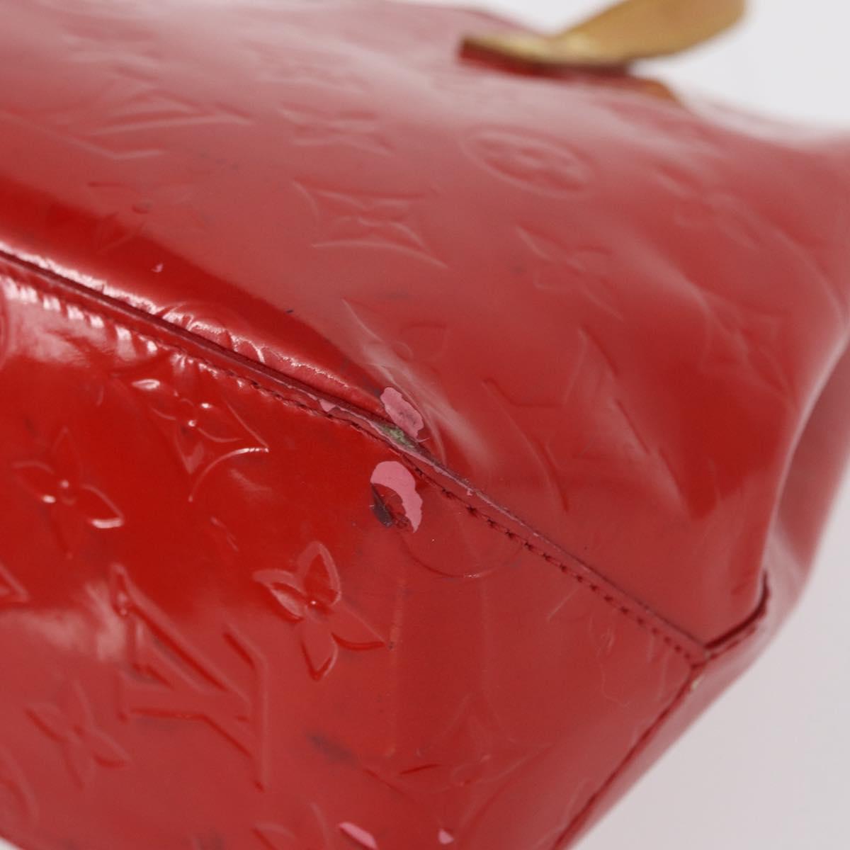 LOUIS VUITTON Monogram Vernis Reade PM Hand Bag Red Rouge M91088 LV Auth 164278