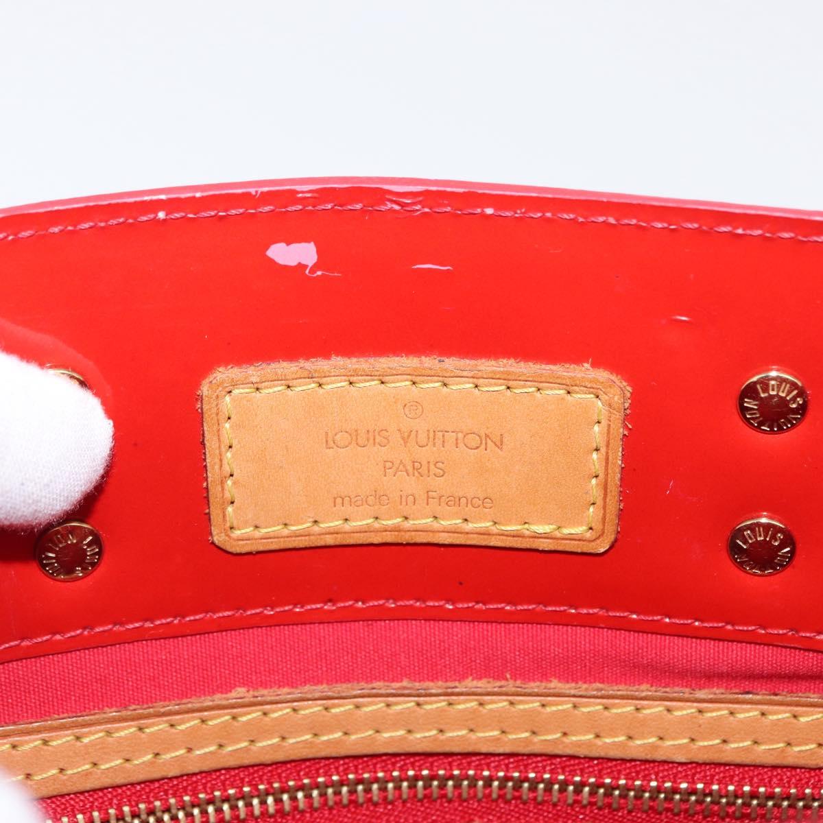 LOUIS VUITTON Monogram Vernis Reade PM Hand Bag Red Rouge M91088 LV Auth 164278