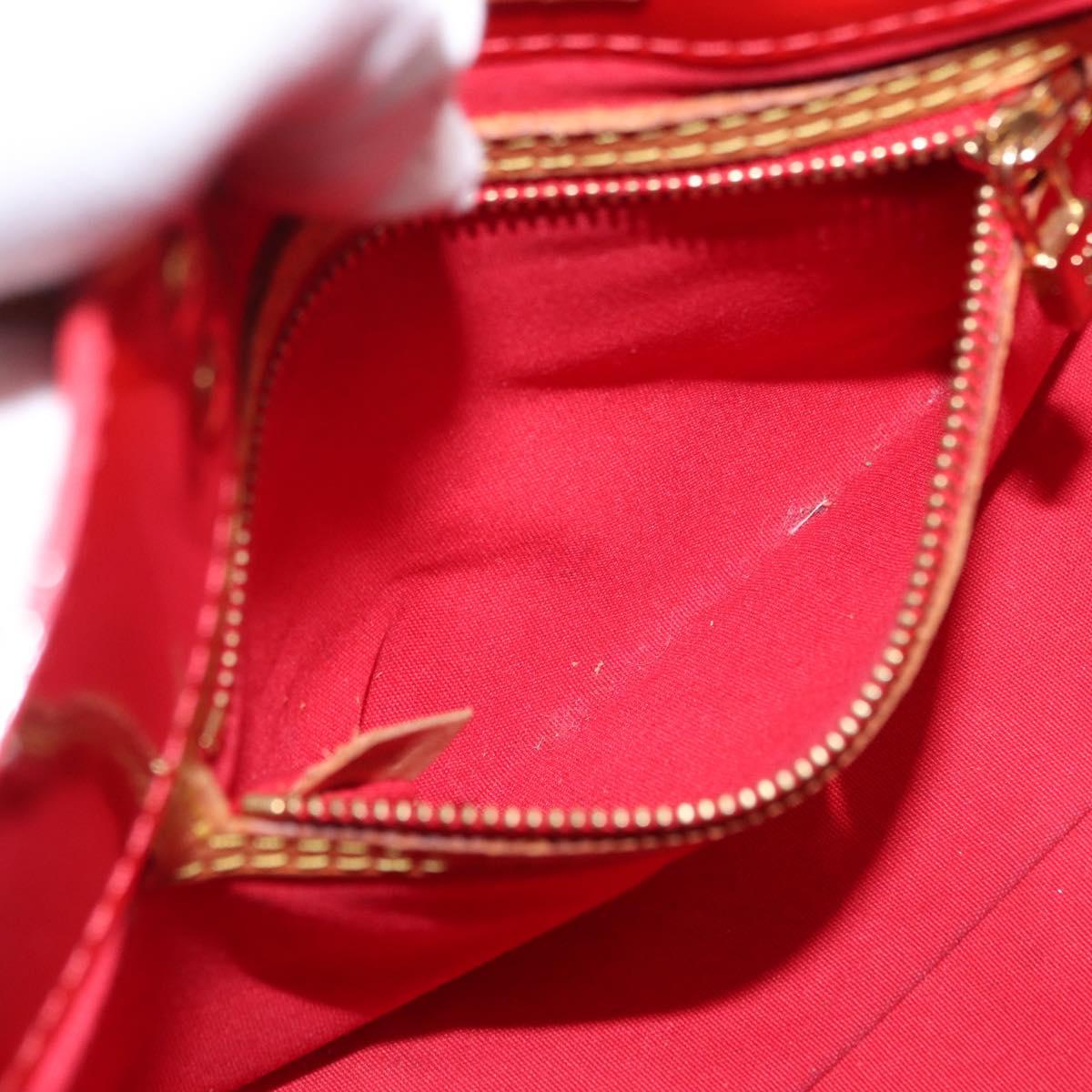 LOUIS VUITTON Monogram Vernis Reade PM Hand Bag Red Rouge M91088 LV Auth 164278