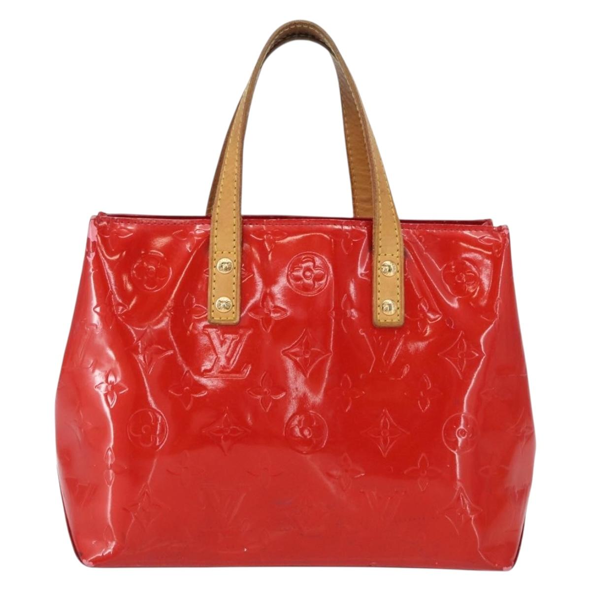 LOUIS VUITTON Monogram Vernis Reade PM Hand Bag Red Rouge M91088 LV Auth 164278