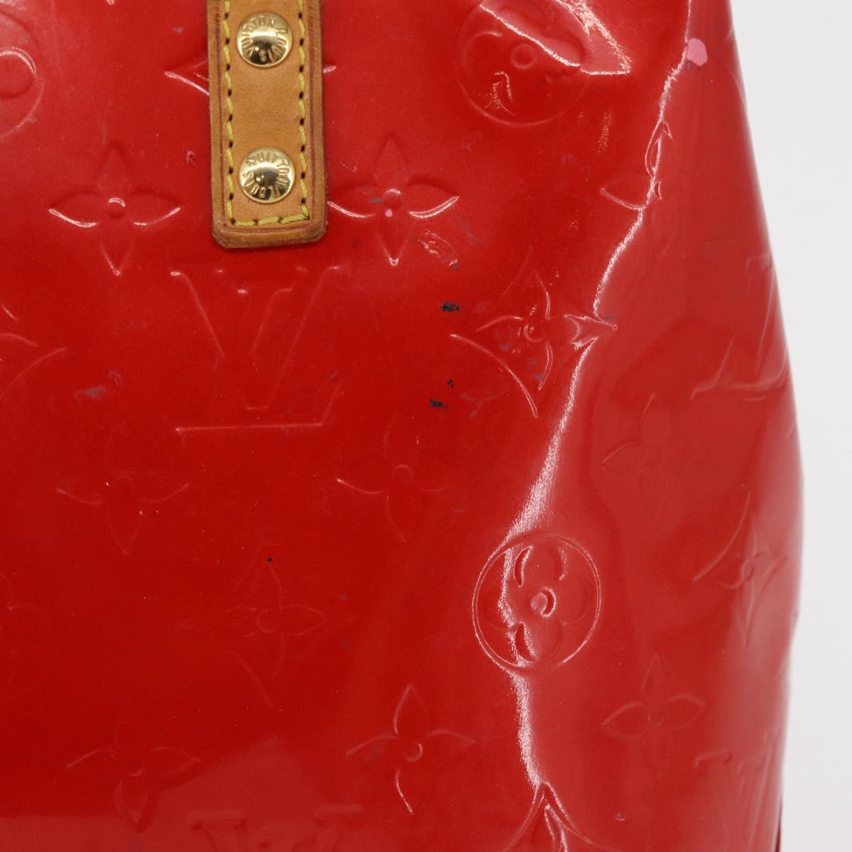 LOUIS VUITTON Monogram Vernis Reade PM Hand Bag Red Rouge M91088 LV Auth 164278