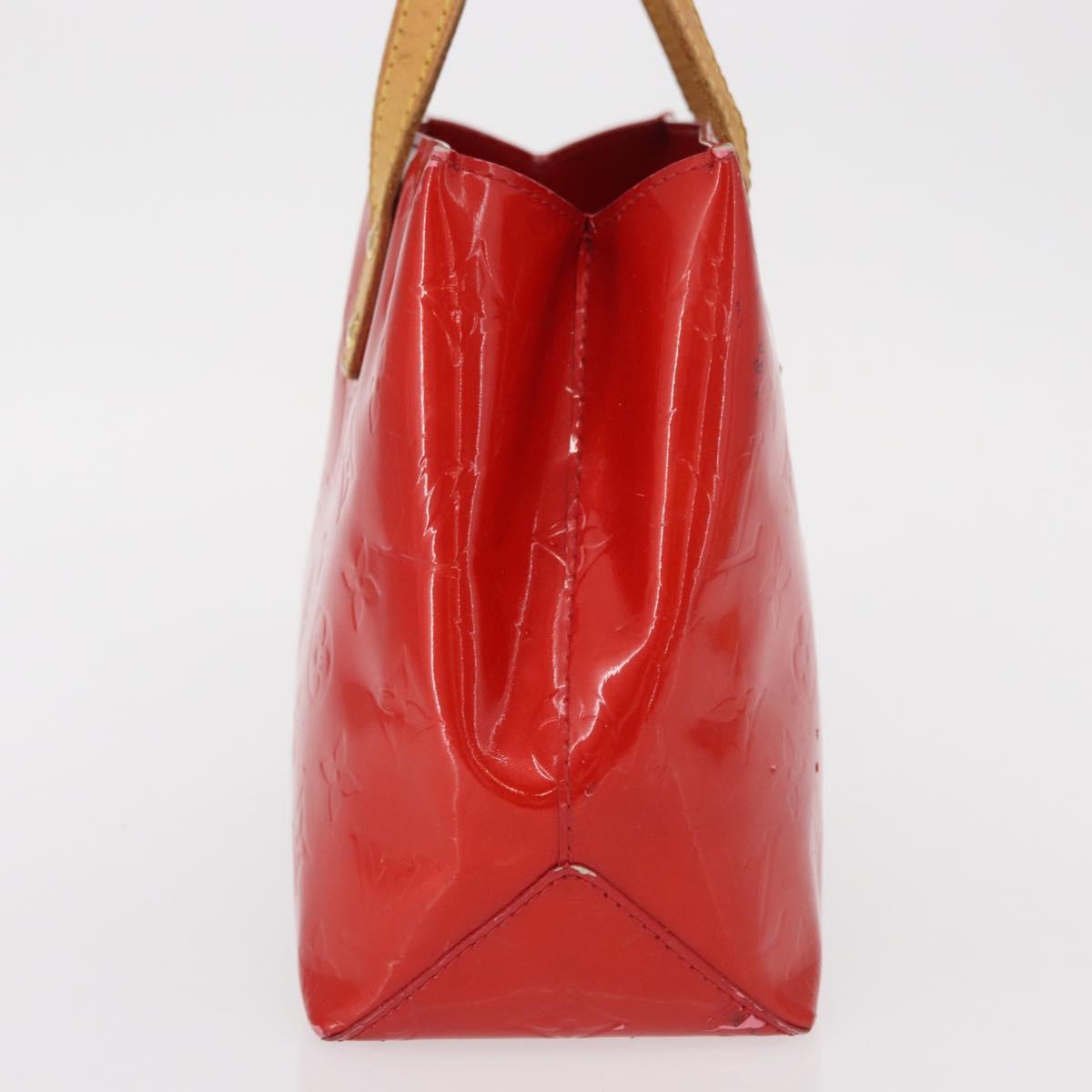 LOUIS VUITTON Monogram Vernis Reade PM Hand Bag Red Rouge M91088 LV Auth 164278