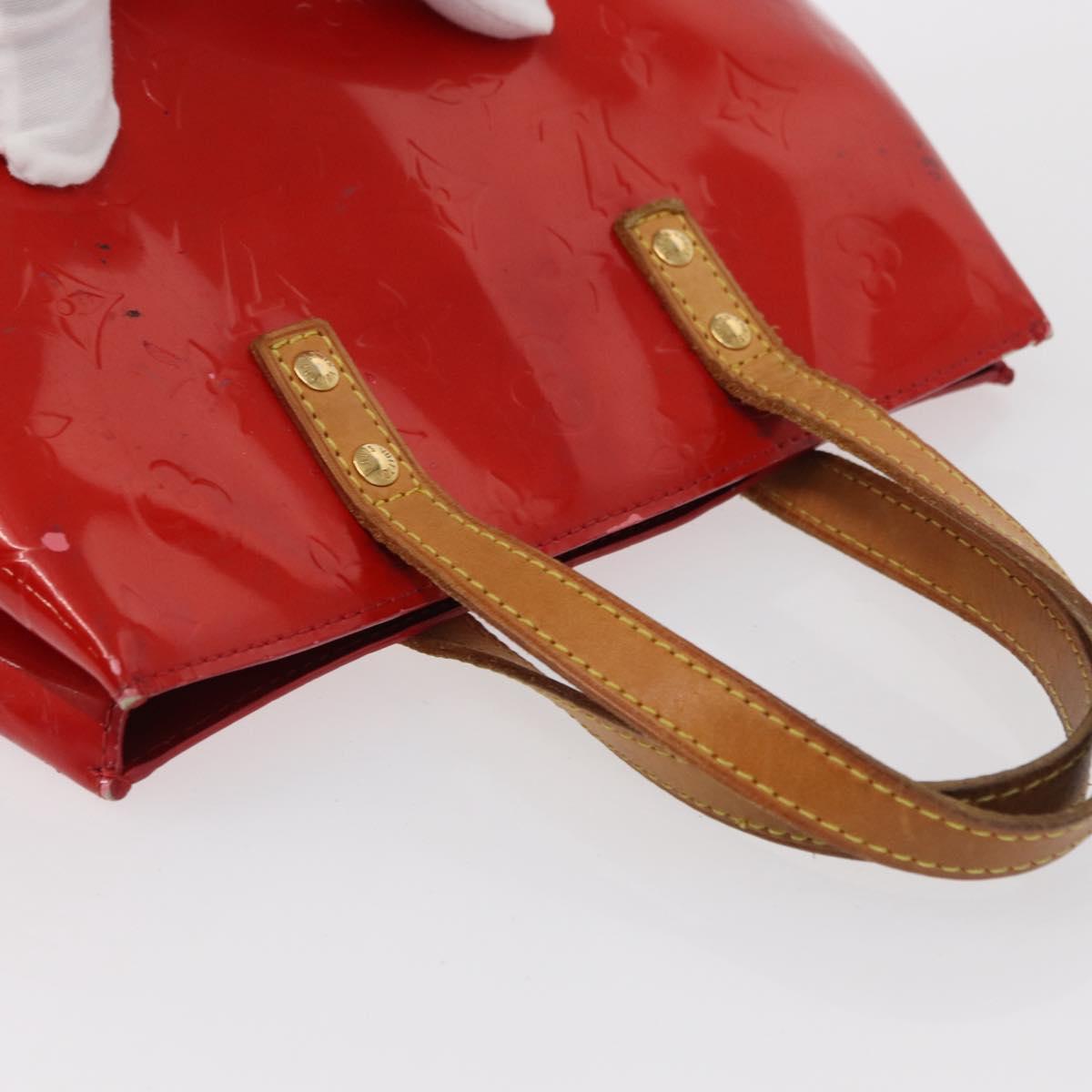 LOUIS VUITTON Monogram Vernis Reade PM Hand Bag Red Rouge M91088 LV Auth 164278
