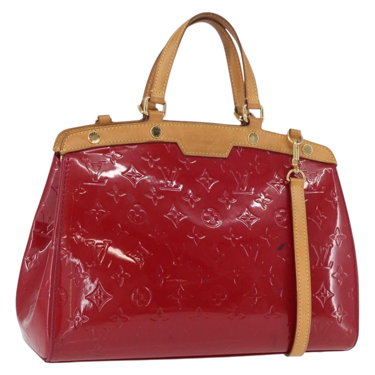 LOUIS VUITTON Vernis Blair MM Hand Bag 2way Rouge Grunadine M90179 Auth 164286