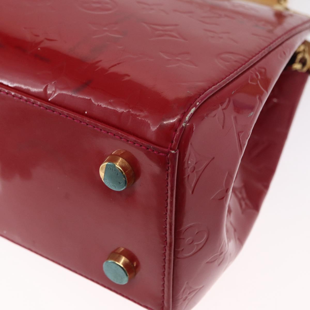 LOUIS VUITTON Vernis Blair MM Hand Bag 2way Rouge Grunadine M90179 Auth 164286
