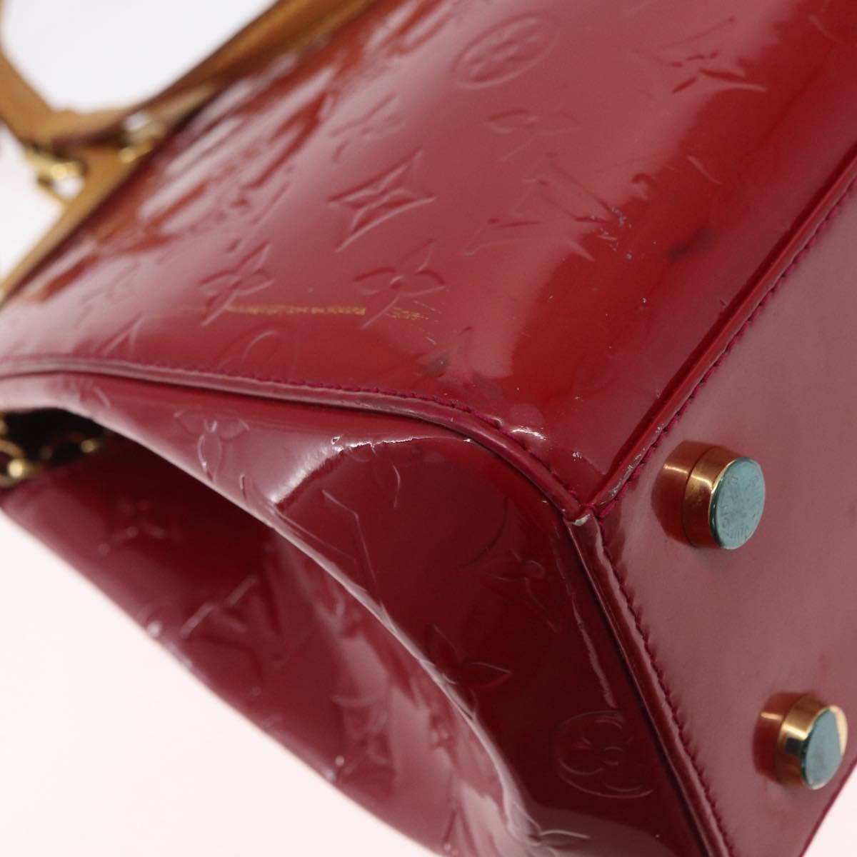 LOUIS VUITTON Vernis Blair MM Hand Bag 2way Rouge Grunadine M90179 Auth 164286