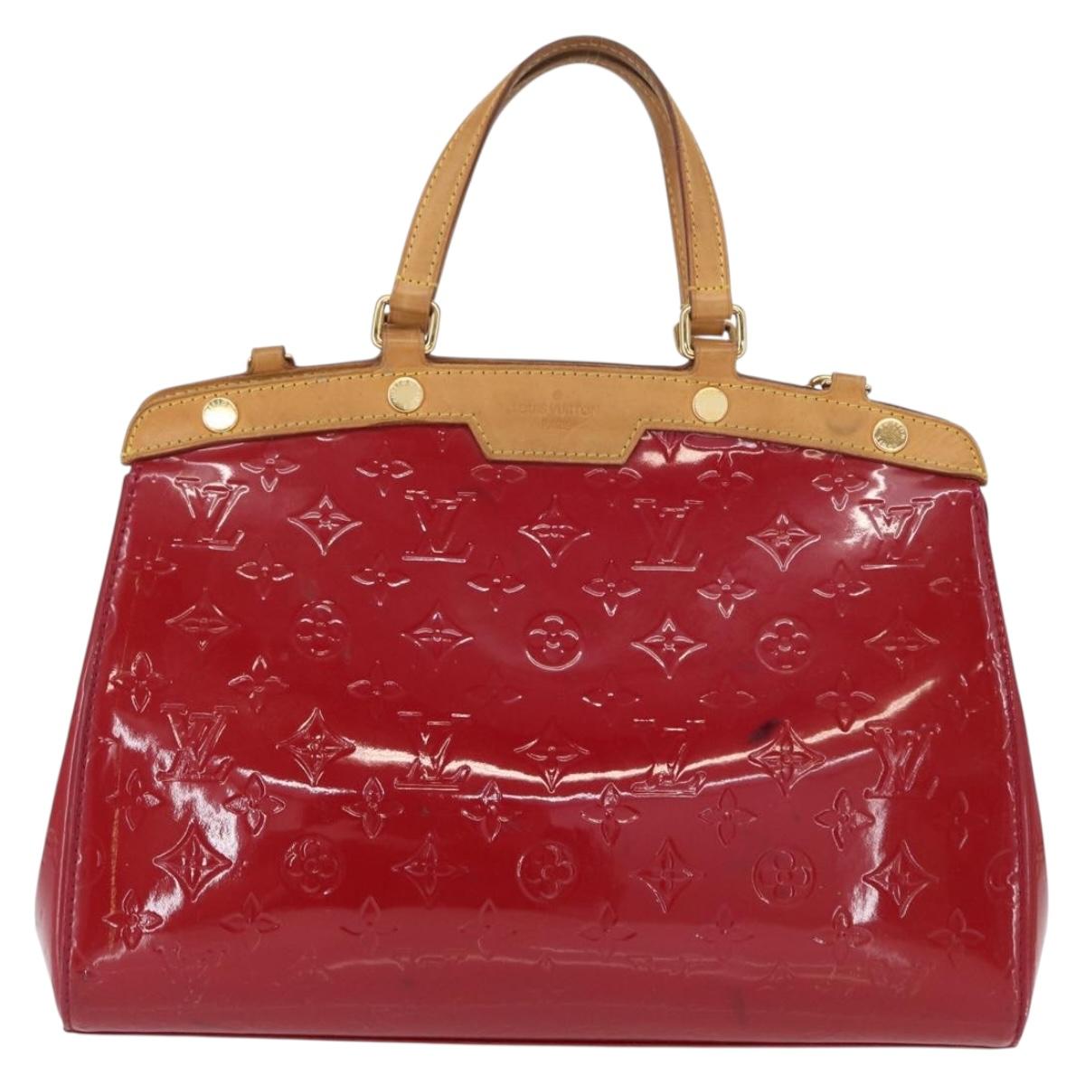 LOUIS VUITTON Vernis Blair MM Hand Bag 2way Rouge Grunadine M90179 Auth 164286