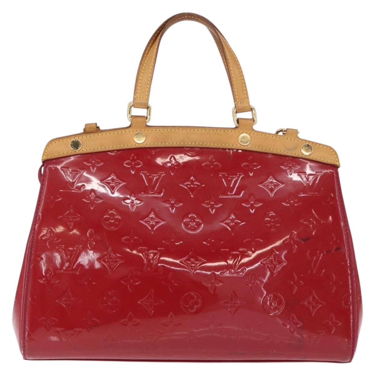 LOUIS VUITTON Vernis Blair MM Hand Bag 2way Rouge Grunadine M90179 Auth 164286