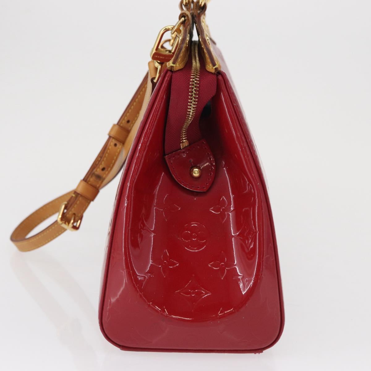 LOUIS VUITTON Vernis Blair MM Hand Bag 2way Rouge Grunadine M90179 Auth 164286