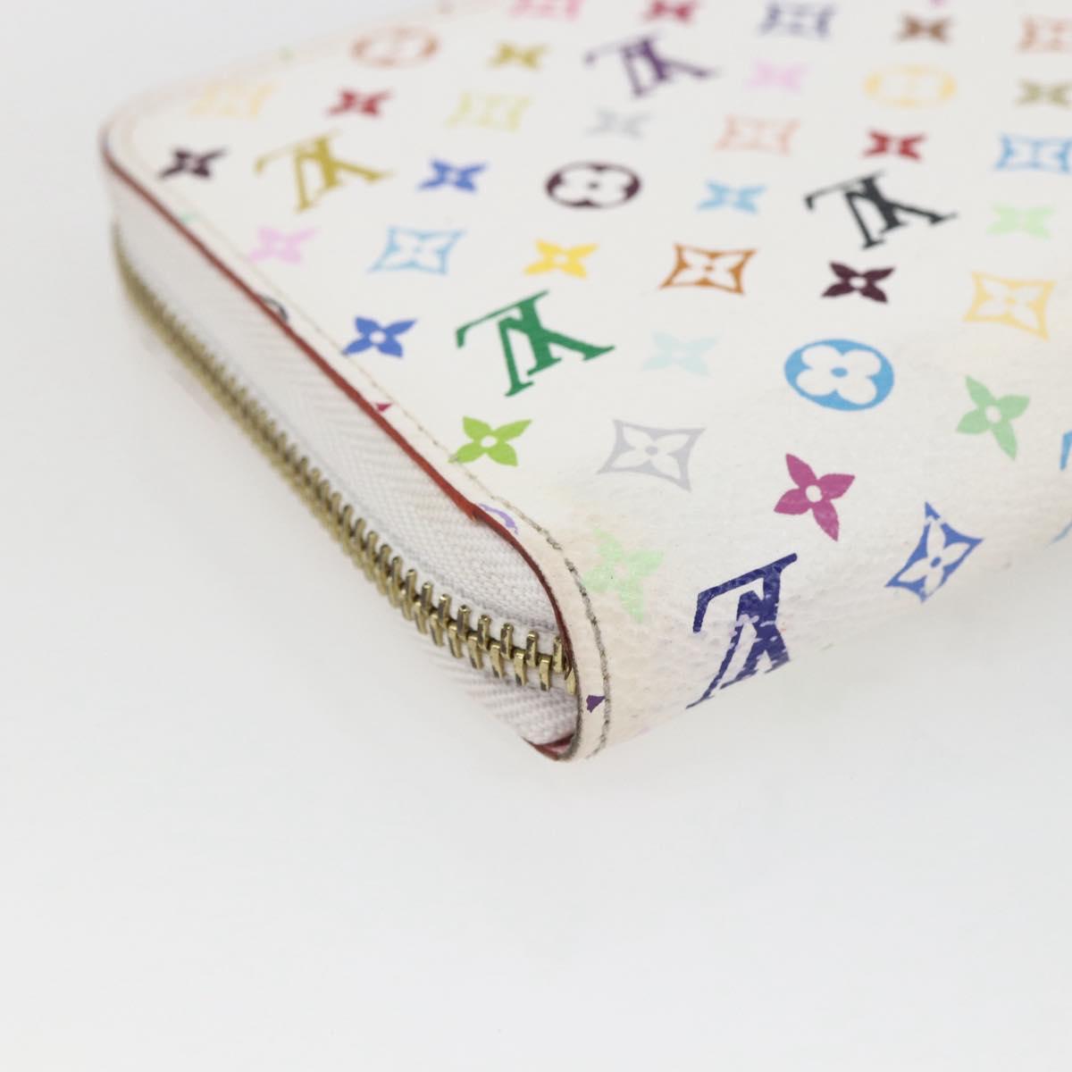 LOUIS VUITTON Monogram Multicolor Zippy Wallet White M60241 LV Auth 164297