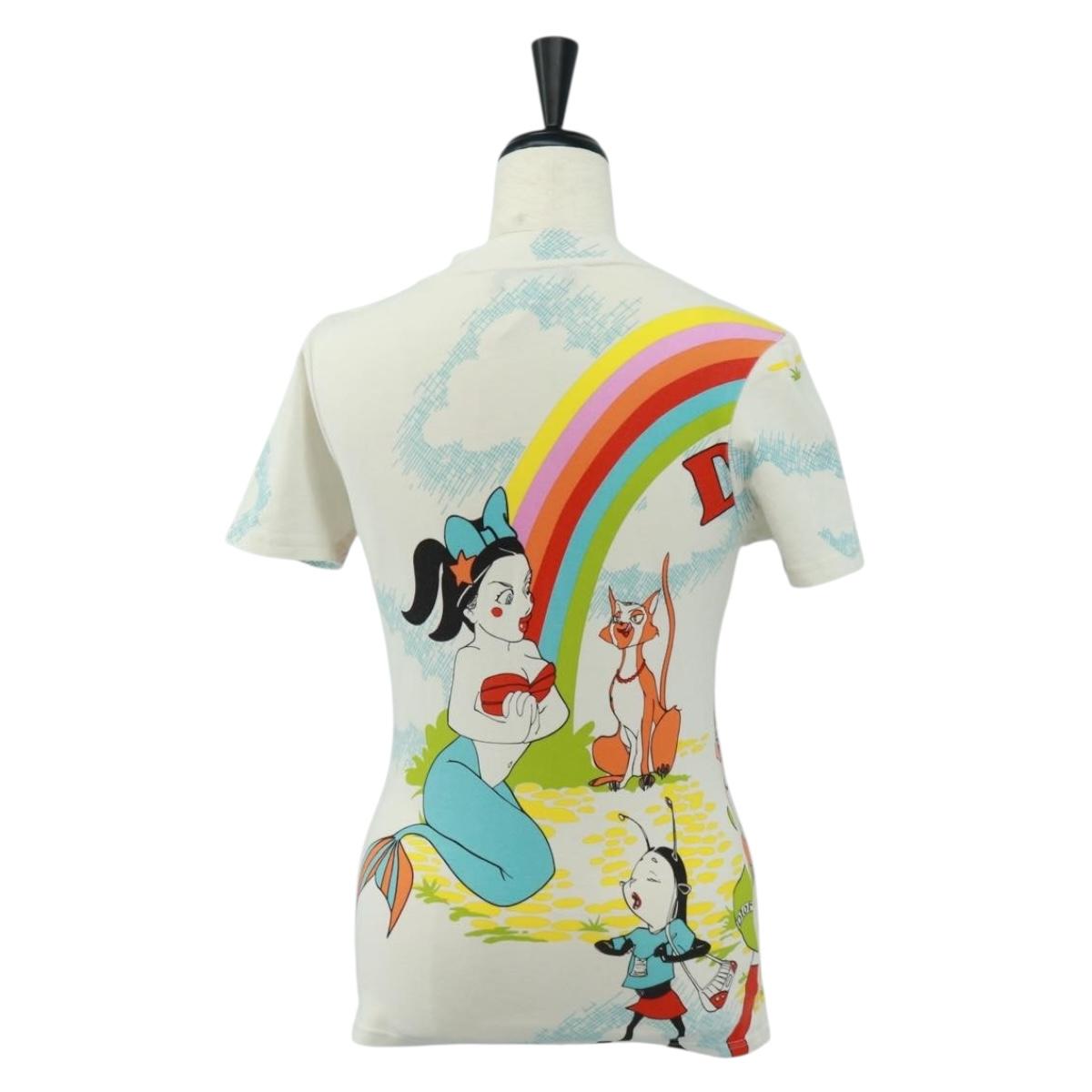 Christian Dior Galliano Period Short Sleeved T Shirt Cotton White Auth 164303M