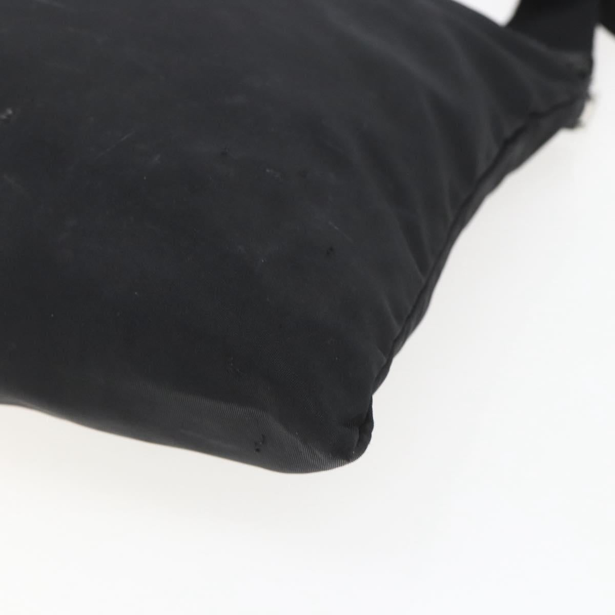 PRADA Shoulder Bag Nylon Black Silver Auth 164309