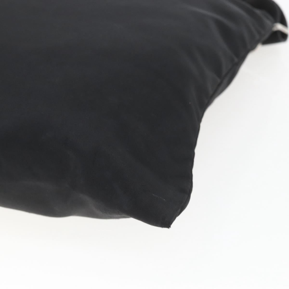 PRADA Shoulder Bag Nylon Black Silver Auth 164309