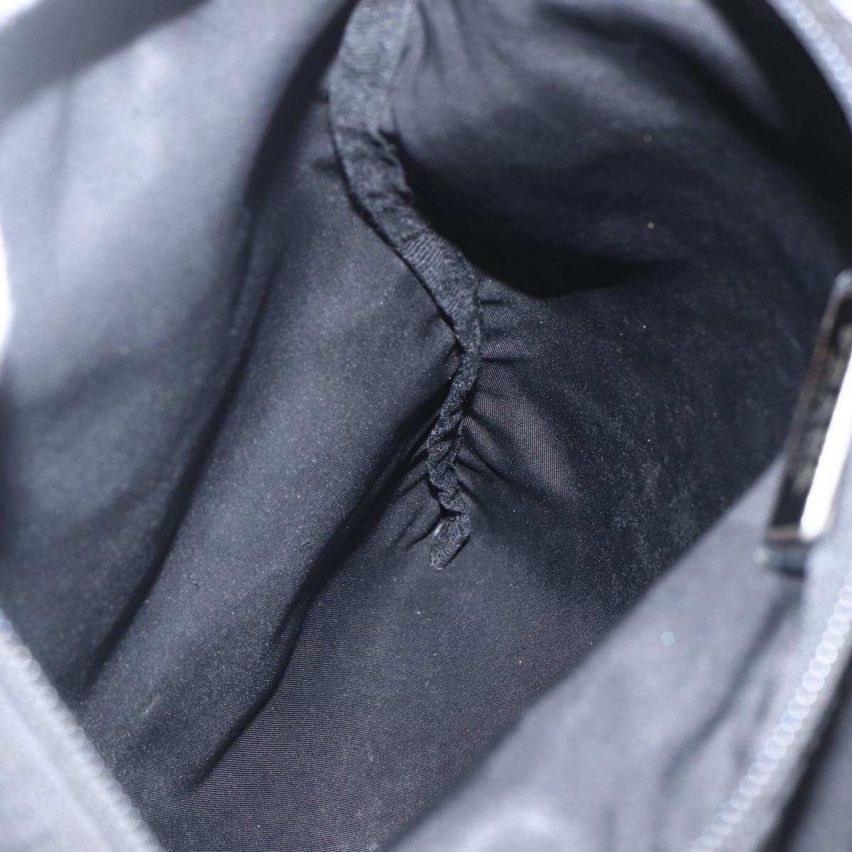 PRADA Shoulder Bag Nylon Black Silver Auth 164309