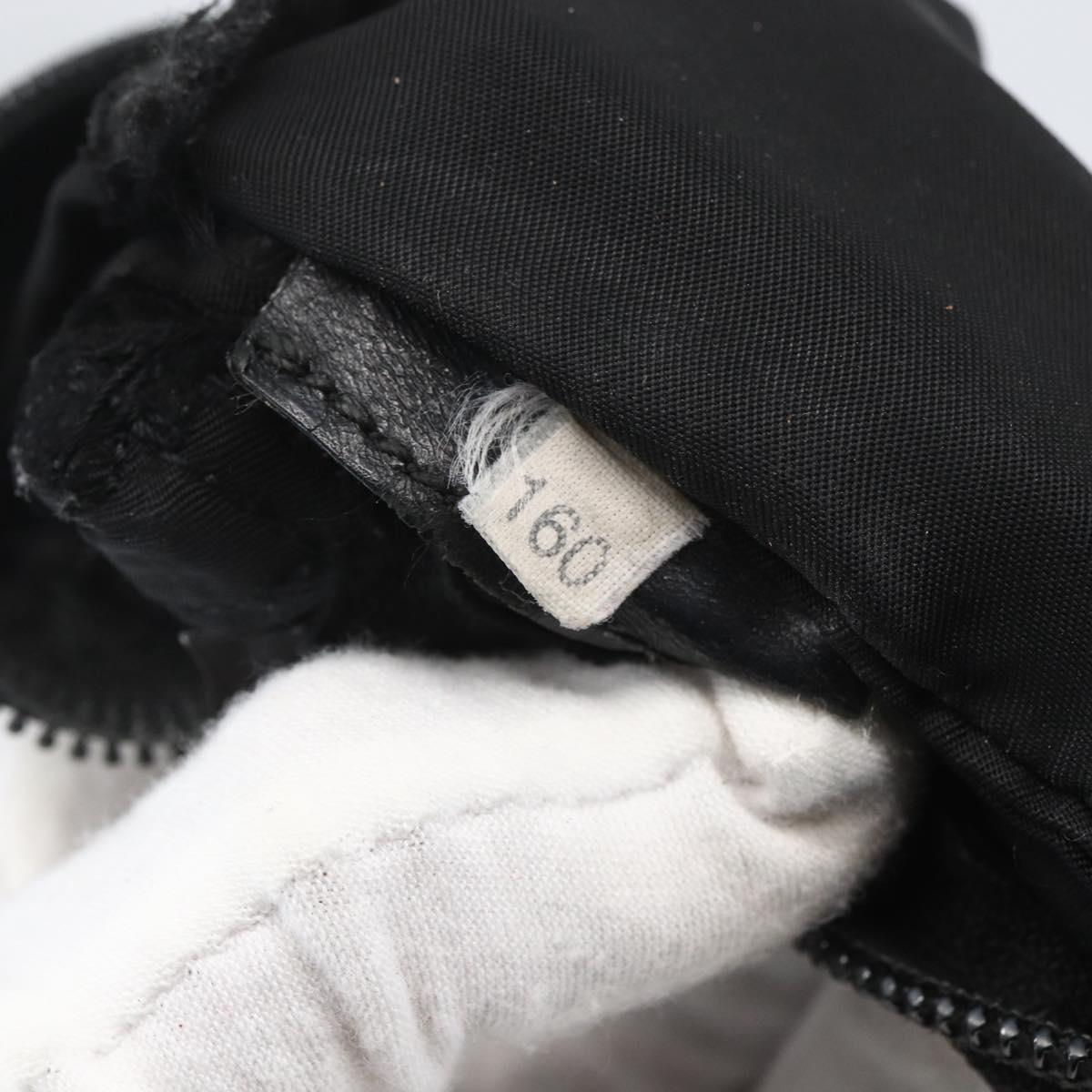 PRADA Shoulder Bag Nylon Black Silver Auth 164309