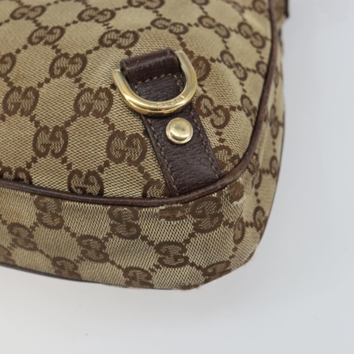 GUCCI GG Canvas Abbey Shoulder Bag Beige Gold 130738 Auth 164315