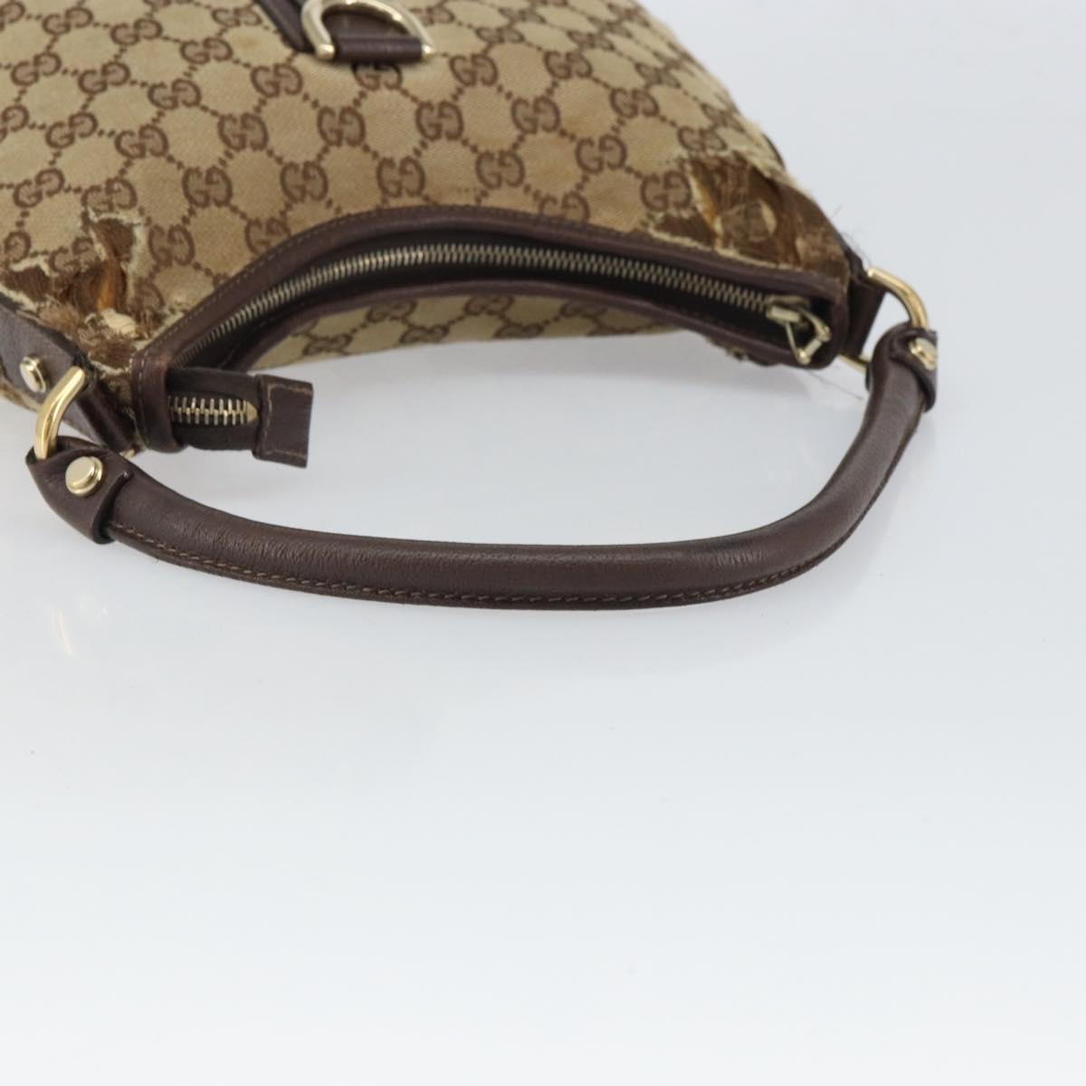 GUCCI GG Canvas Abbey Shoulder Bag Beige Gold 130738 Auth 164315