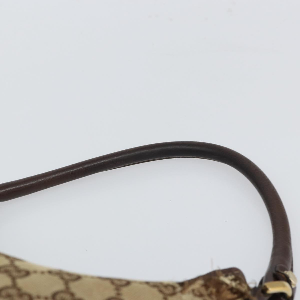 GUCCI GG Canvas Abbey Shoulder Bag Beige Gold 130738 Auth 164315
