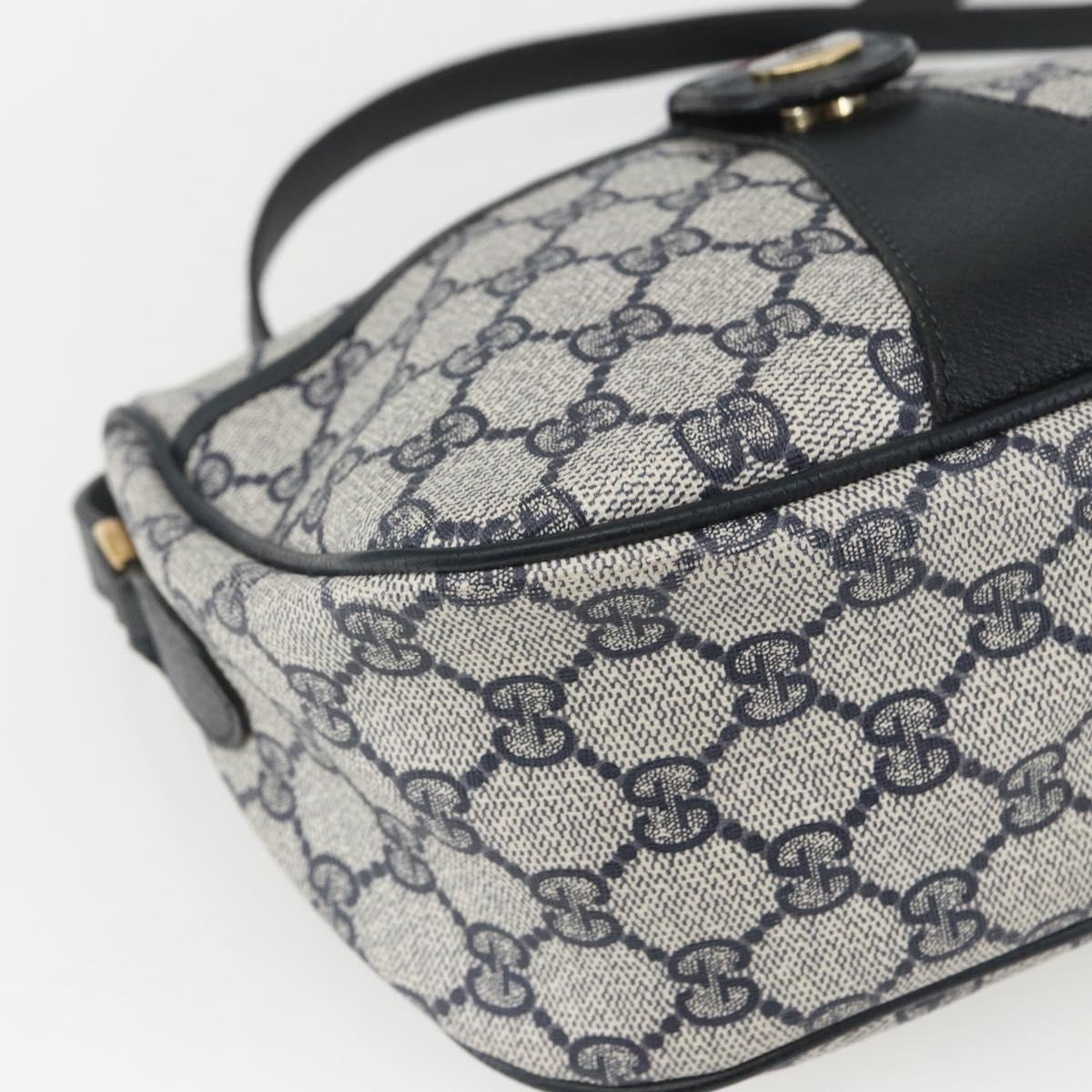 GUCCI GG Supreme Sherry Line Shoulder Bag PVC Navy Gold 89 02 032 Auth 164318