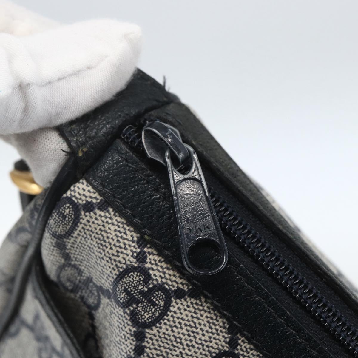 GUCCI GG Supreme Sherry Line Shoulder Bag PVC Navy Gold 89 02 032 Auth 164318