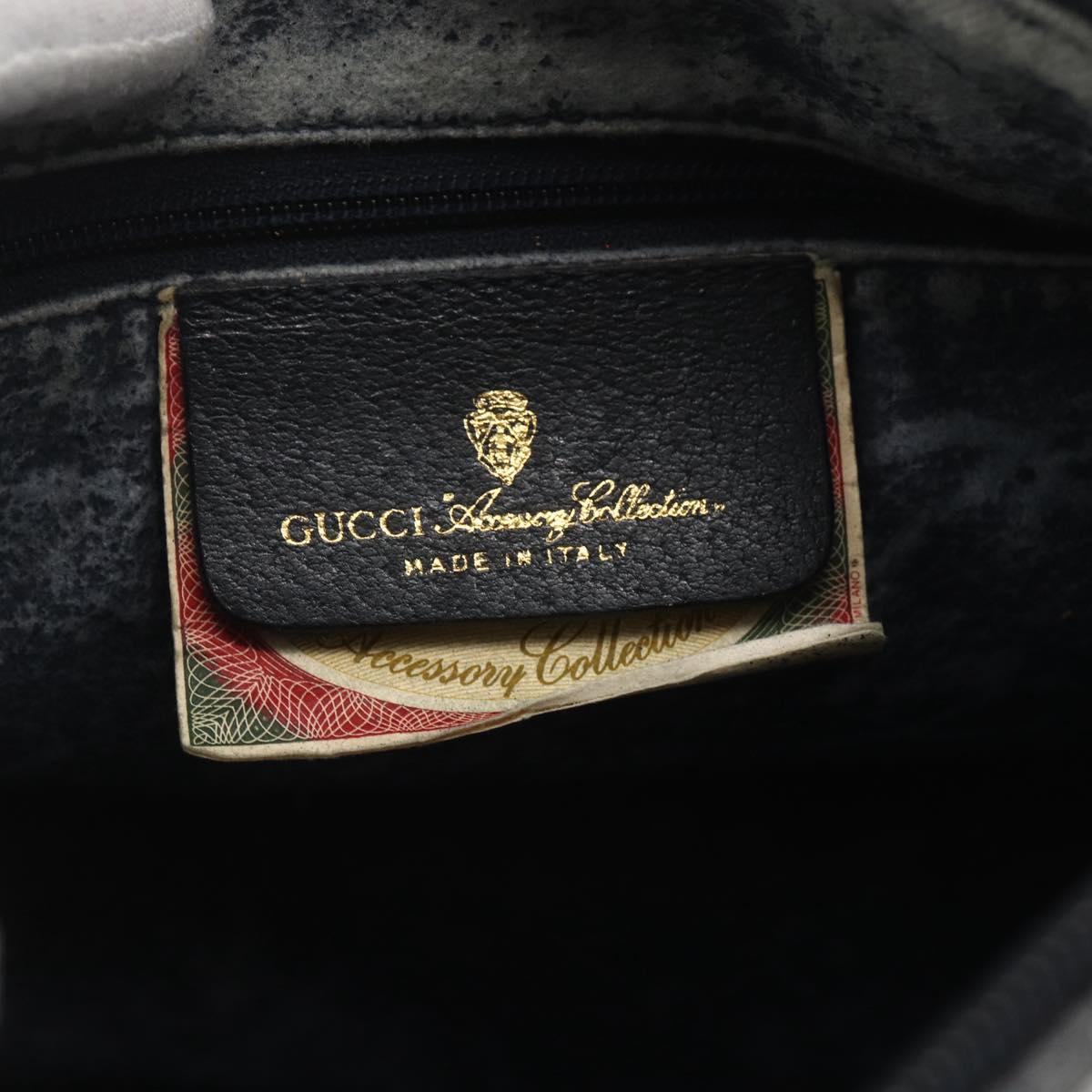 GUCCI GG Supreme Sherry Line Shoulder Bag PVC Navy Gold 89 02 032 Auth 164318