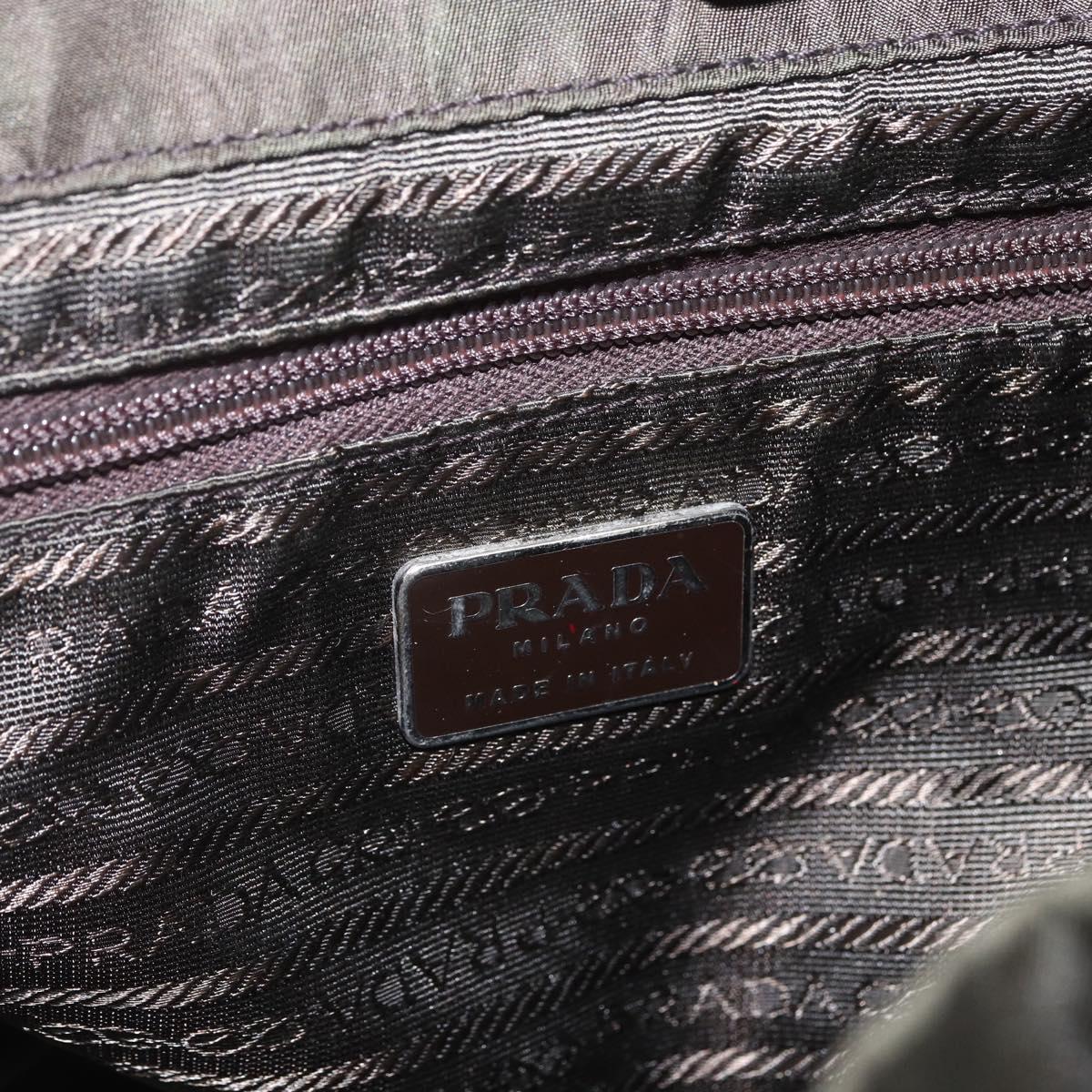 PRADA Backpack Nylon Khaki Silver Auth 164325