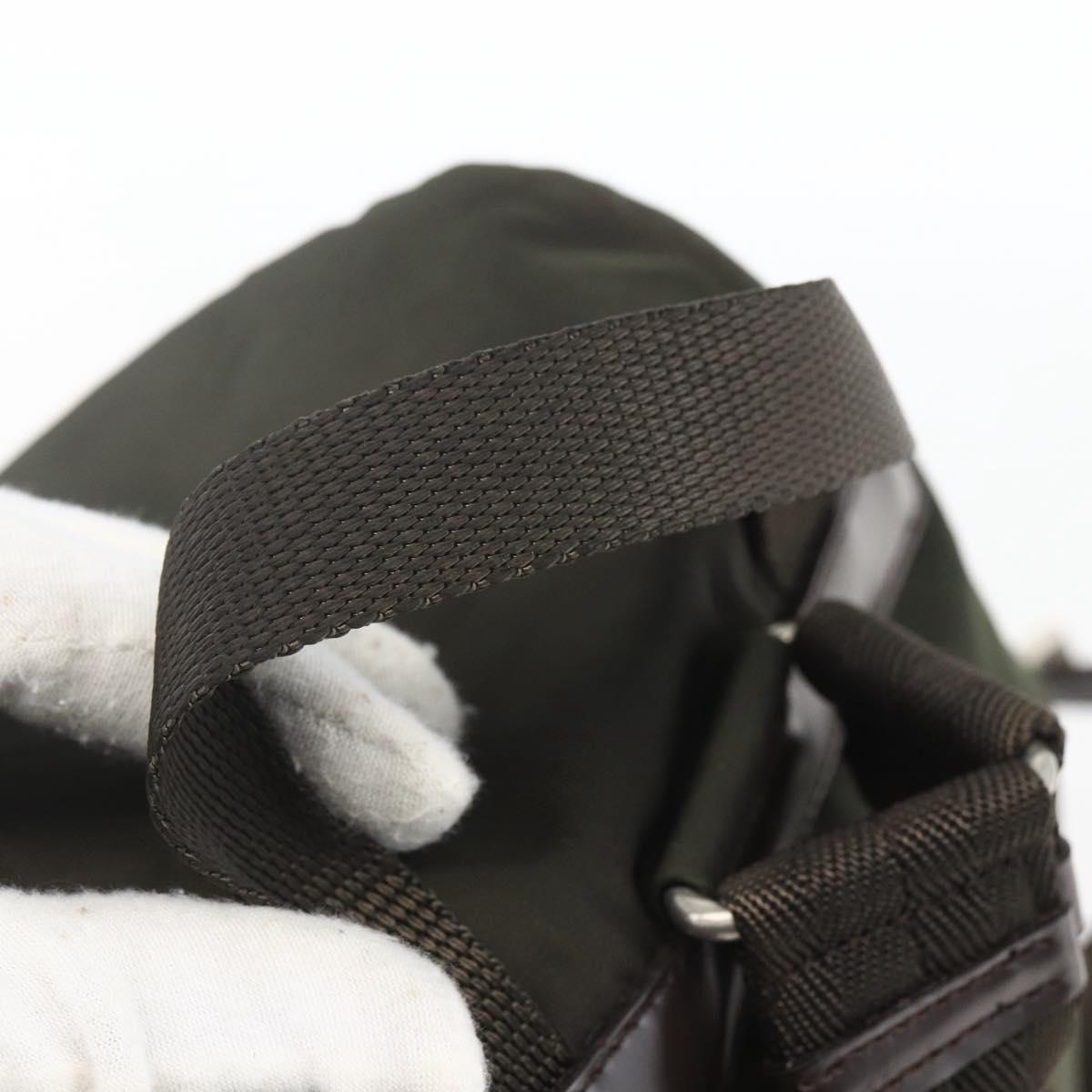 PRADA Backpack Nylon Khaki Silver Auth 164325