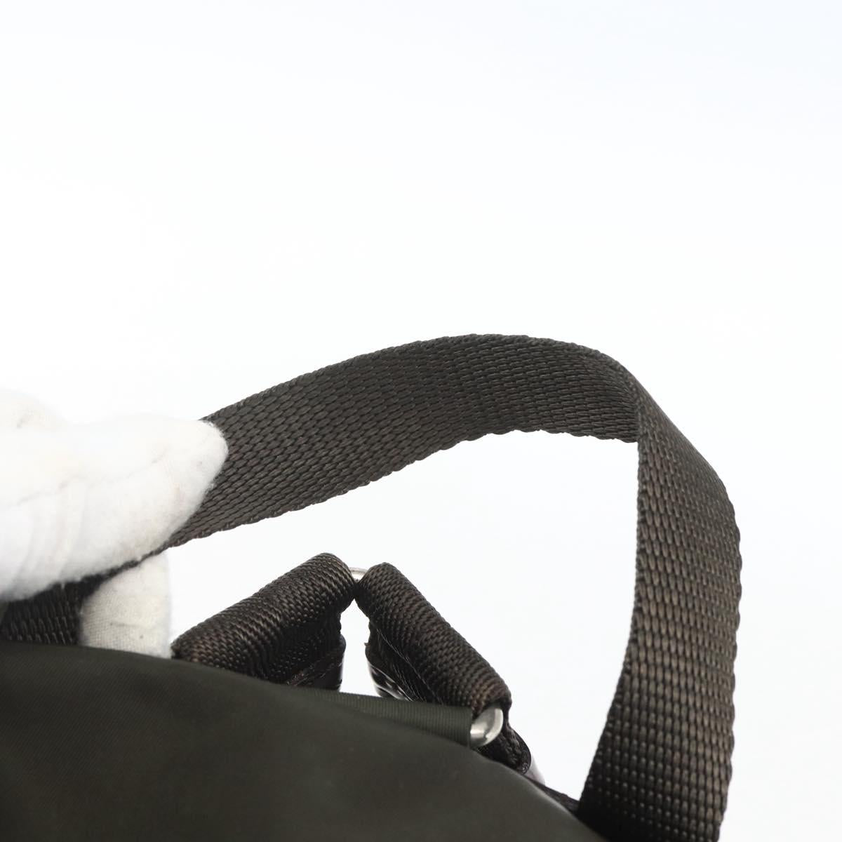PRADA Backpack Nylon Khaki Silver Auth 164325