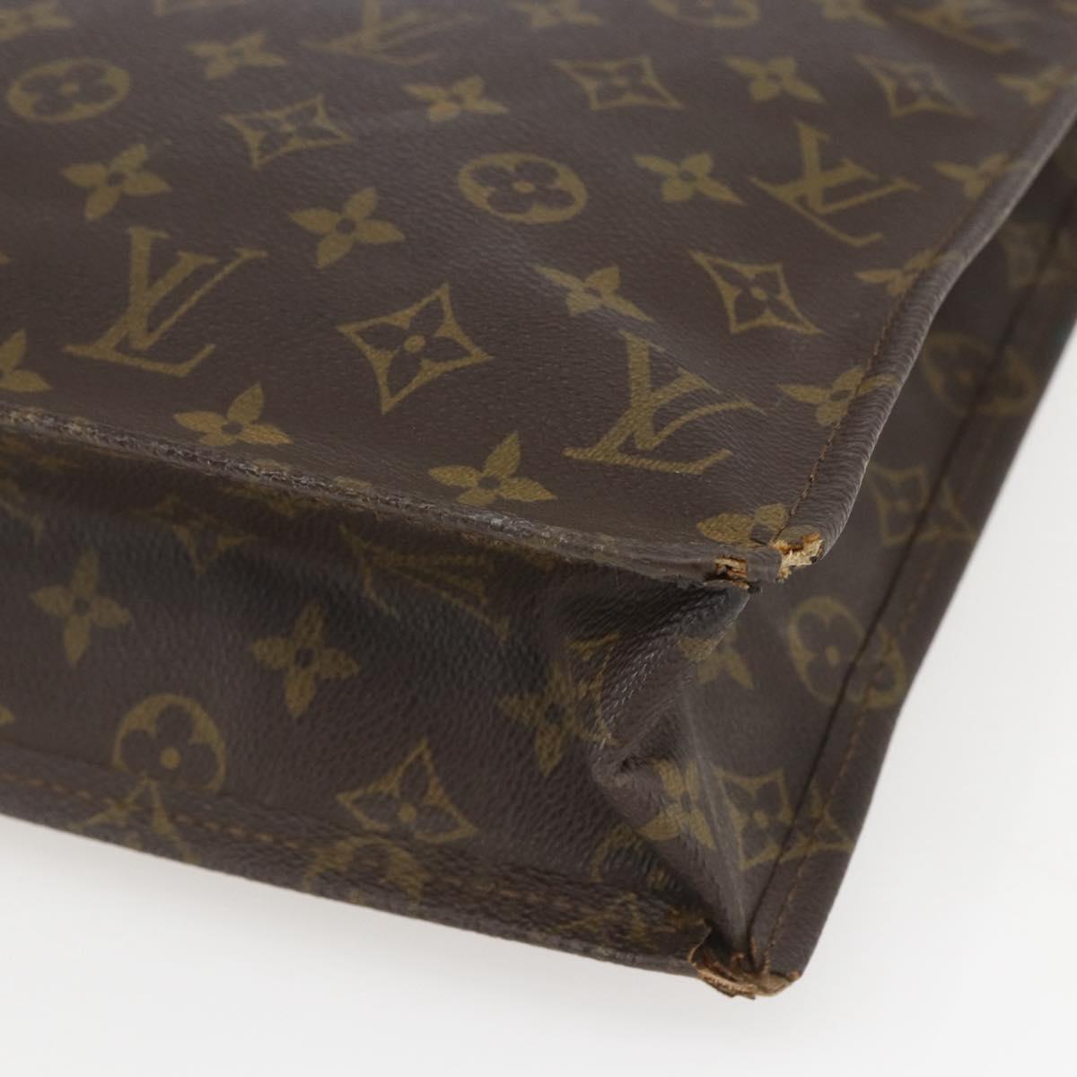 LOUIS VUITTON Monogram Sac Plat Hand Bag M51140 LV Auth 164332