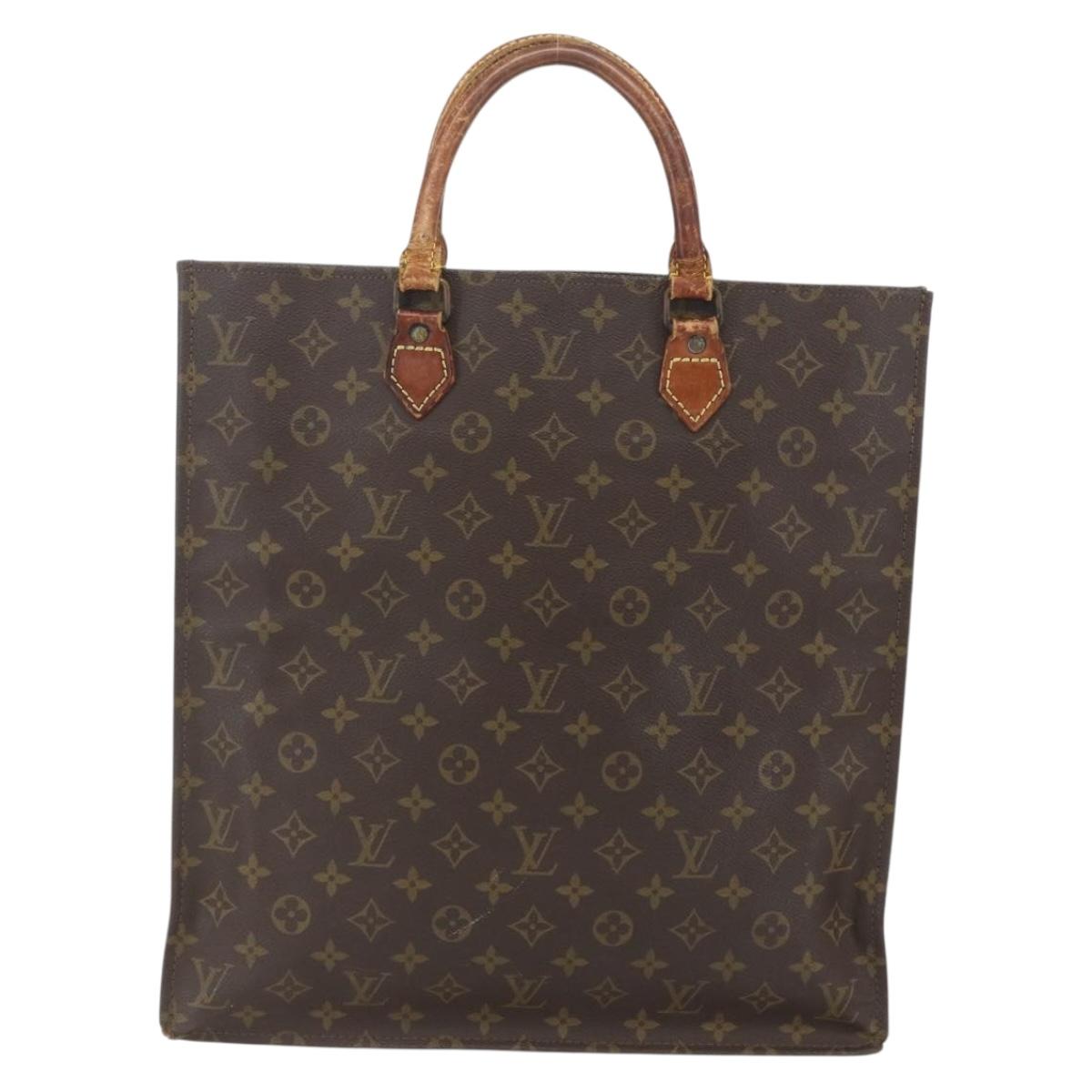 LOUIS VUITTON Monogram Sac Plat Hand Bag M51140 LV Auth 164332