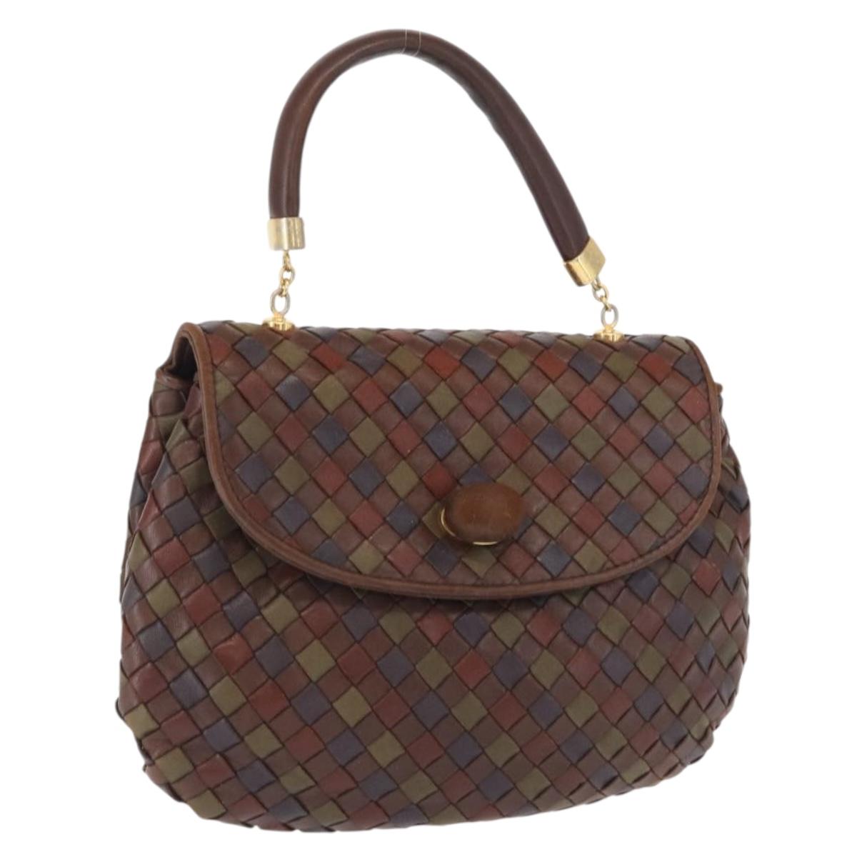 BOTTEGA VENETA INTRECCIATO Hand Bag Leather Brown Auth 164335