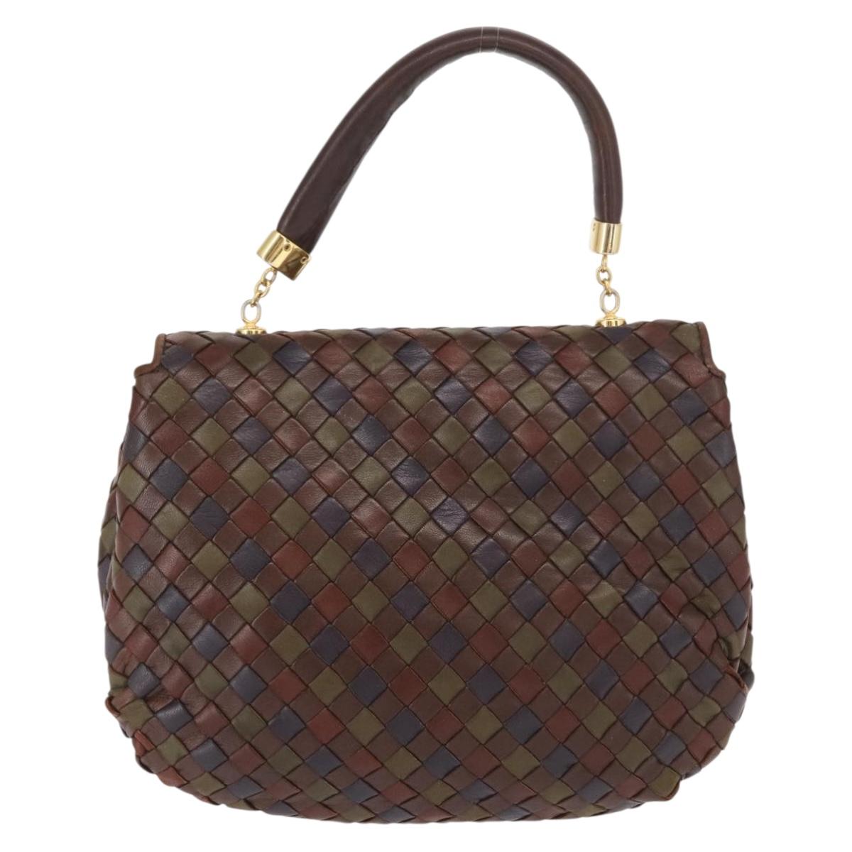 BOTTEGA VENETA INTRECCIATO Hand Bag Leather Brown Auth 164335