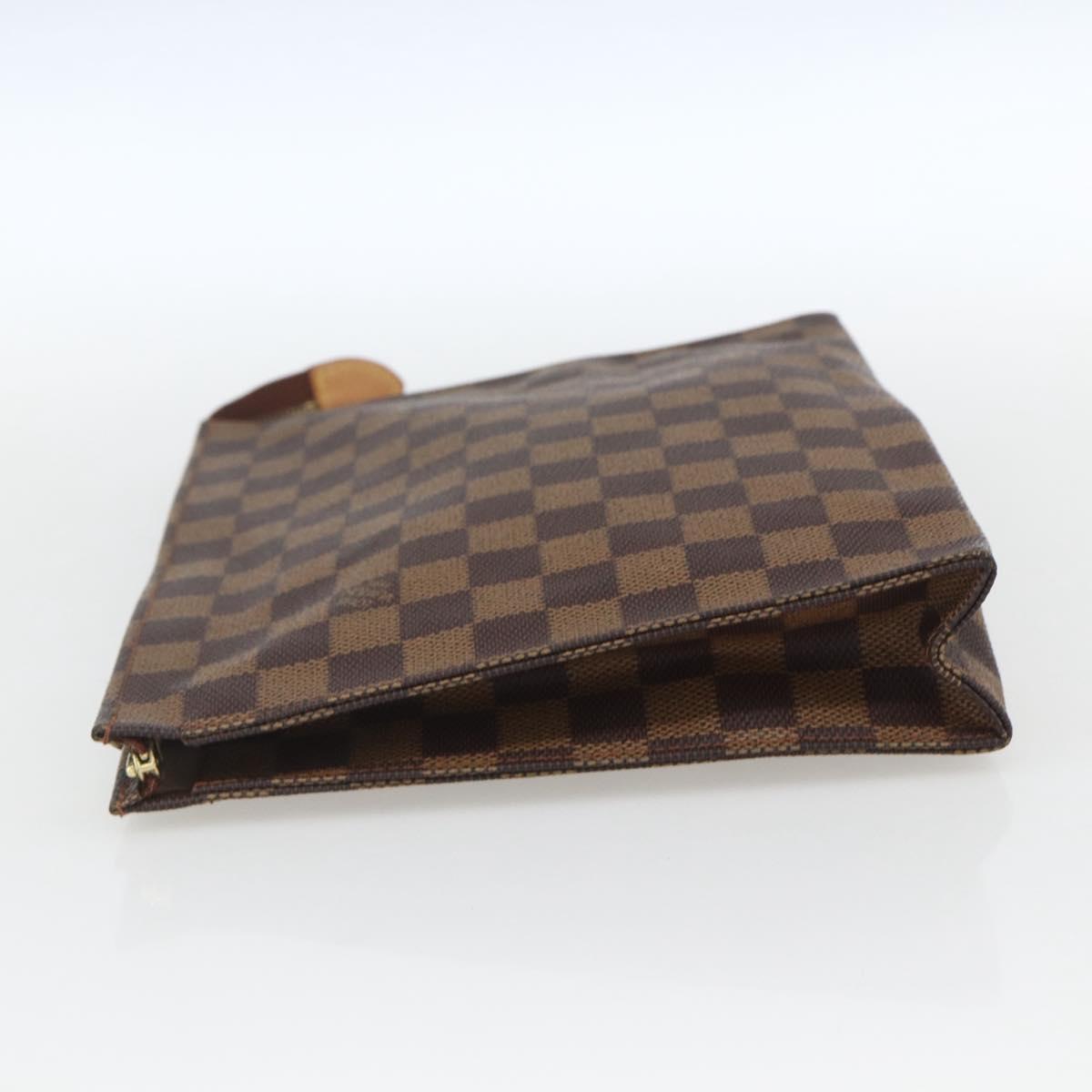 LOUIS VUITTON Damier Ebene Poche Toilette 26 Pouch N47543 LV Auth 164337