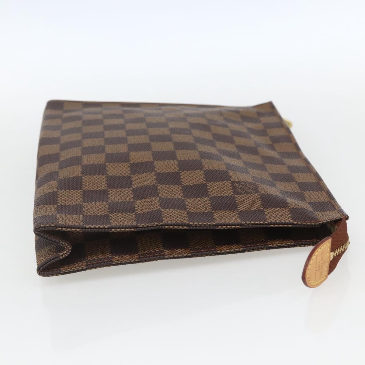 LOUIS VUITTON Damier Ebene Poche Toilette 26 Pouch N47543 LV Auth 164337